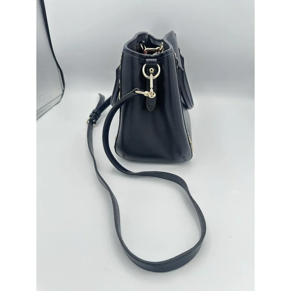 Coach Studded Triple Compartment Margo Carryall Midnight, Detachable Strap